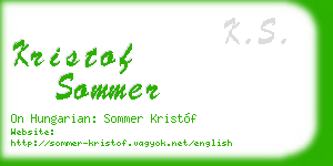 kristof sommer business card
