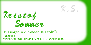 kristof sommer business card